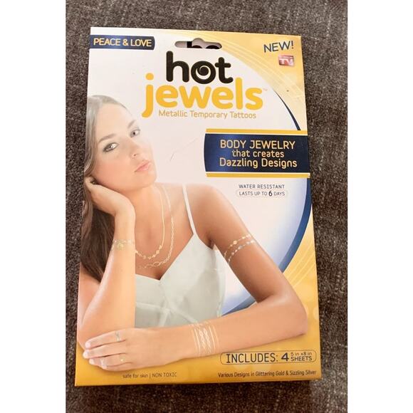 Hot‎ Jewels metallic Temporary Tattoos - Picture 1 of 1